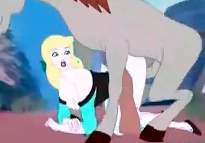 Dirty cartoon sex with a farm beast