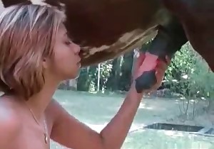 Stallion is enjoying oral sex